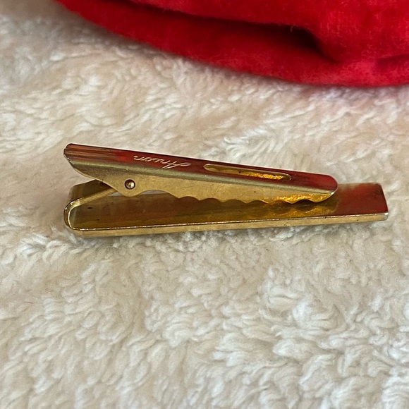 Vintage Gold Anson Tie Clip With Diamond Stud - Picture 6 of 8